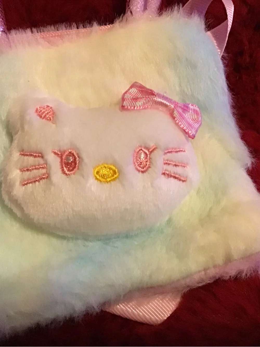 Plush Kitty Kids Handbag in Pastel Pink
